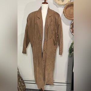 Women’s Vintage 90s Coat ADVENTURE BOUND Wilsons Leather Lined Brown Long Small